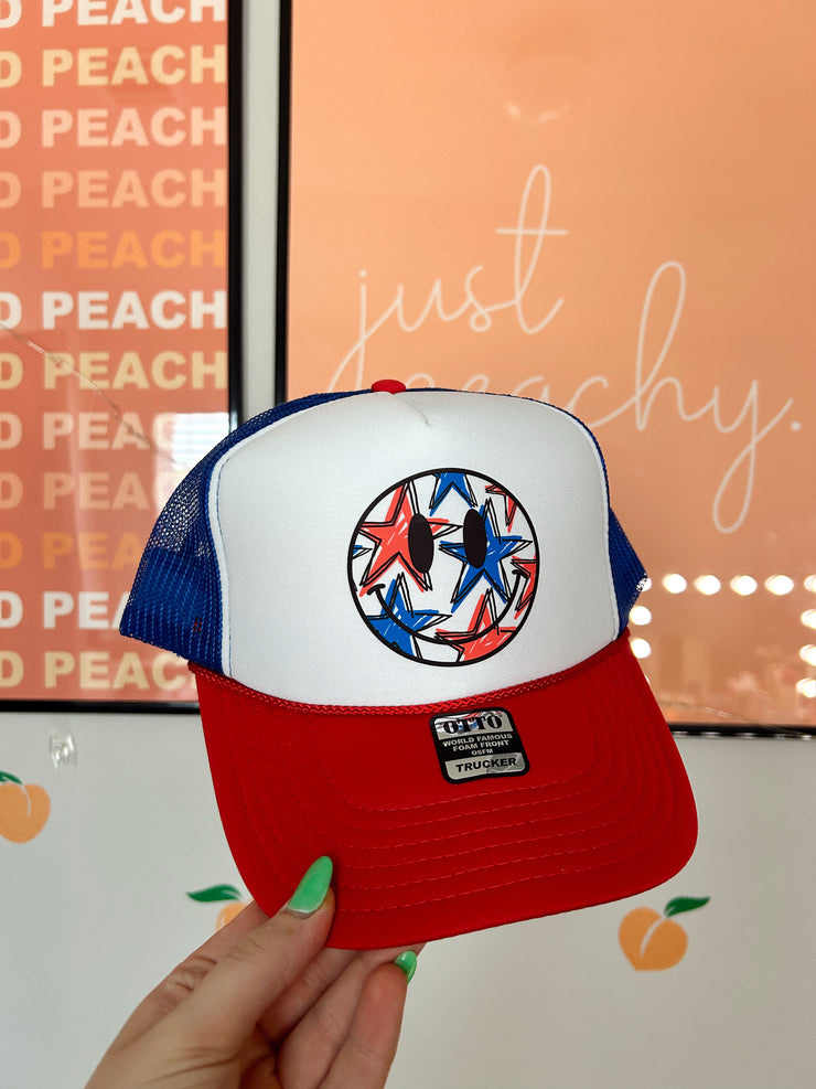 America Smiley Trucker Hat