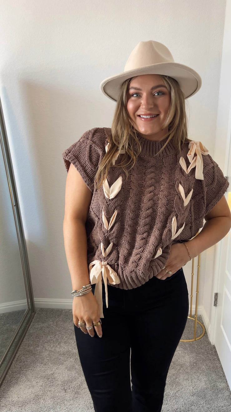 Rhea Bow Sweater Top **final sale**