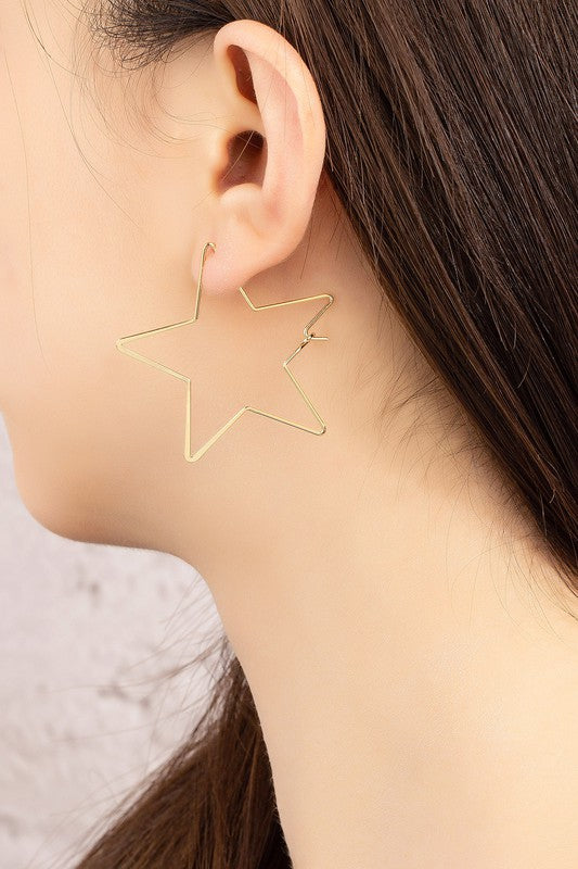 Thin Star Hoops