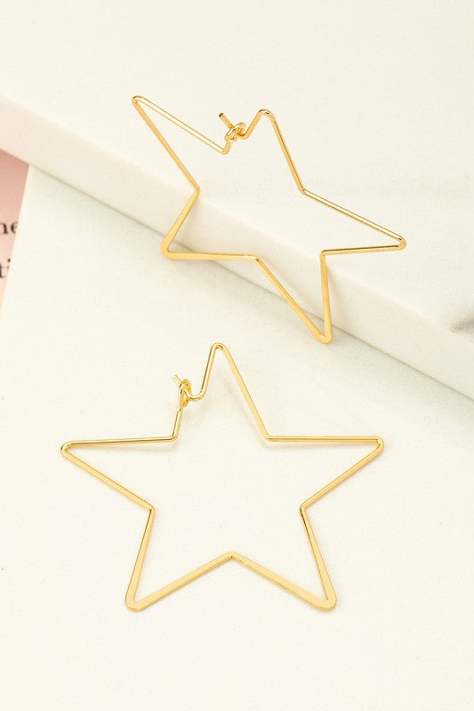 Thin Star Hoops